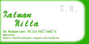 kalman milla business card